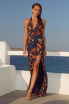 MABELLA HALTER MAXI DRESS - VALINA ORANGE