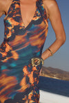 MABELLA HALTER MAXI DRESS - VALINA ORANGE