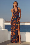 MABELLA HALTER MAXI DRESS - VALINA ORANGE