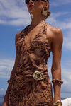 MABELLA HALTER MAXI DRESS - MENDEZ BROWN