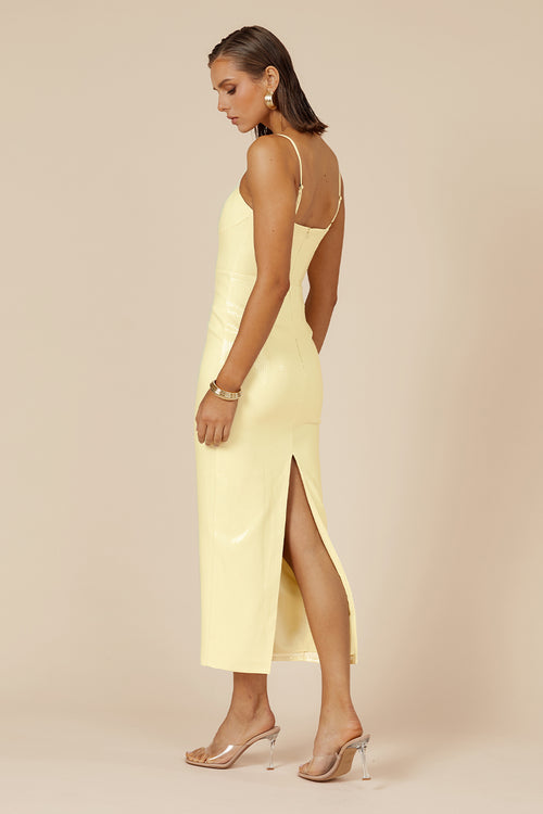 BENITO MIDI DRESS - LEMON