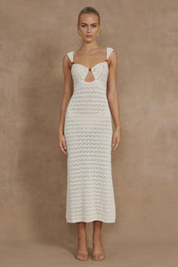 JUNO MIDI DRESS - IVORY