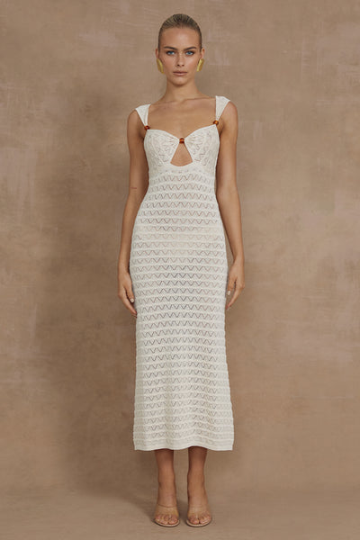 JUNO MIDI DRESS - IVORY