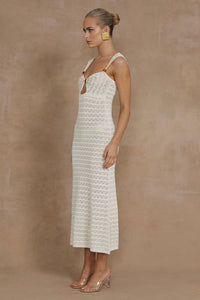 JUNO MIDI DRESS - IVORY