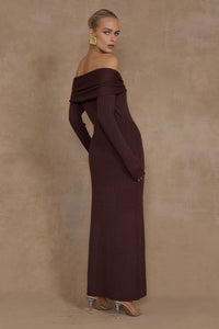 AIRILIE MIDI DRESS - BROWN