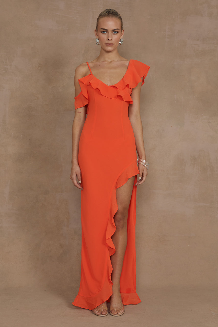 DALIA MAXI DRESS - TANGERINE