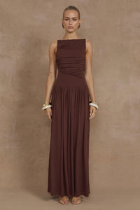 NALLA MAXI DRESS - BROWN