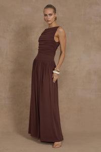 NALLA MAXI DRESS - BROWN