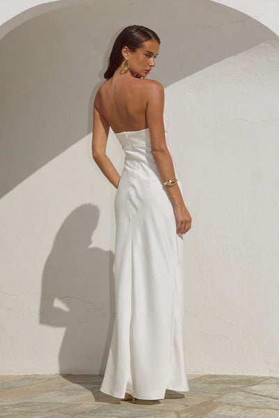 MADELEINE STRAPLESS MAXI DRESS - PEARL