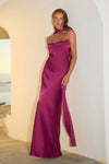 MADELEINE STRAPLESS MAXI DRESS - PLUM