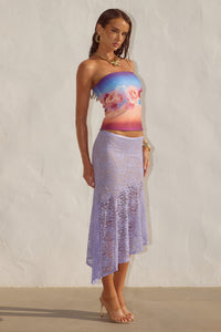 AVA FLOUNCE MIDI SKIRT - BLUEBELL