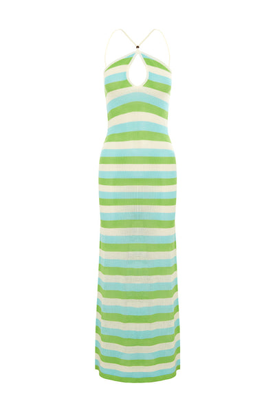 MAHLIA MAXI DRESS - AQUA MULTI