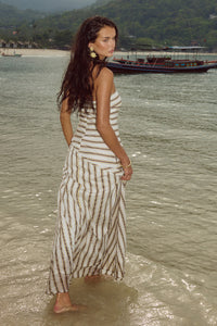 MALIAH MAXI DRESS - VORY STRIPE