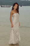 MALIAH MAXI DRESS - VORY STRIPE