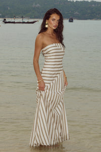 MALIAH MAXI DRESS - VORY STRIPE