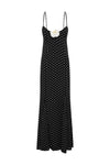 MALIKA MAXI DRESS - BLACK POLKA