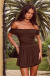 MANALLA MINI DRESS - BROWN
