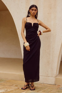 MARIANNA MIDI DRESS - BLACK