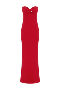 MARIA STRAPLESS MAXI DRESS - RED