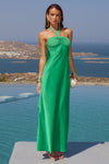 MARILLA RUCHED HALTER MAXI DRESS - EMERALD