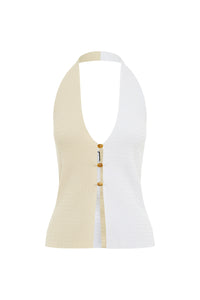 MILINI TOP - WHITE/SAND