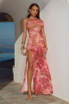 MISAKI ONE SHOULDER MAXI DRESS - MOANA PINK