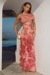 MISAKI ONE SHOULDER MAXI DRESS - MOANA PINK