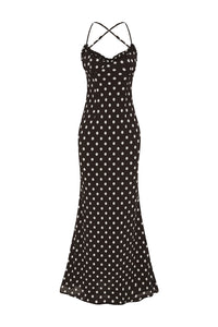 MONET MAXI DRESS - BLACK POLKA