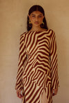 MONTIE SLEEVED MAXI DRESS - MONTIE CHOC