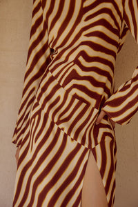 MONTIE SLEEVED MAXI DRESS - MONTIE CHOC