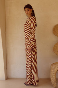 MONTIE SLEEVED MAXI DRESS - MONTIE CHOC