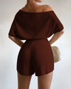 MIAMI KNIT PLAYSUIT - CHOCOLATE