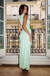 NAELLE ONE SHOULDER MAXI DRESS - KEY LIME