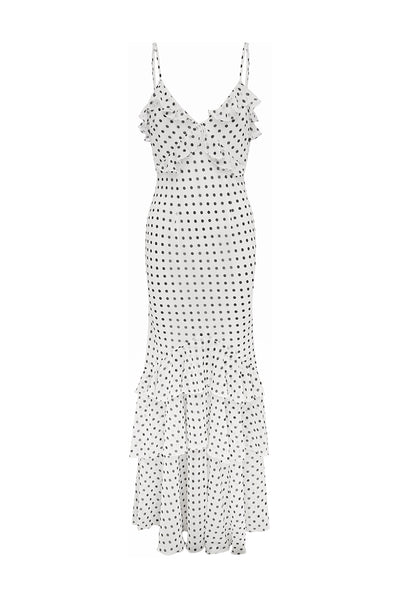 NAMARI MAXI DRESS - WHITE POLKA