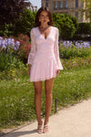 NATALYA SLEEVED LACE MINI DRESS - MUSK