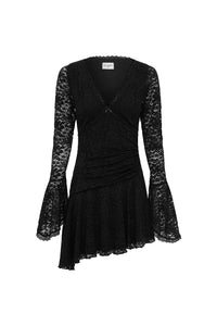 NATALYA SLEEVED LACE MINI DRESS - BLACK