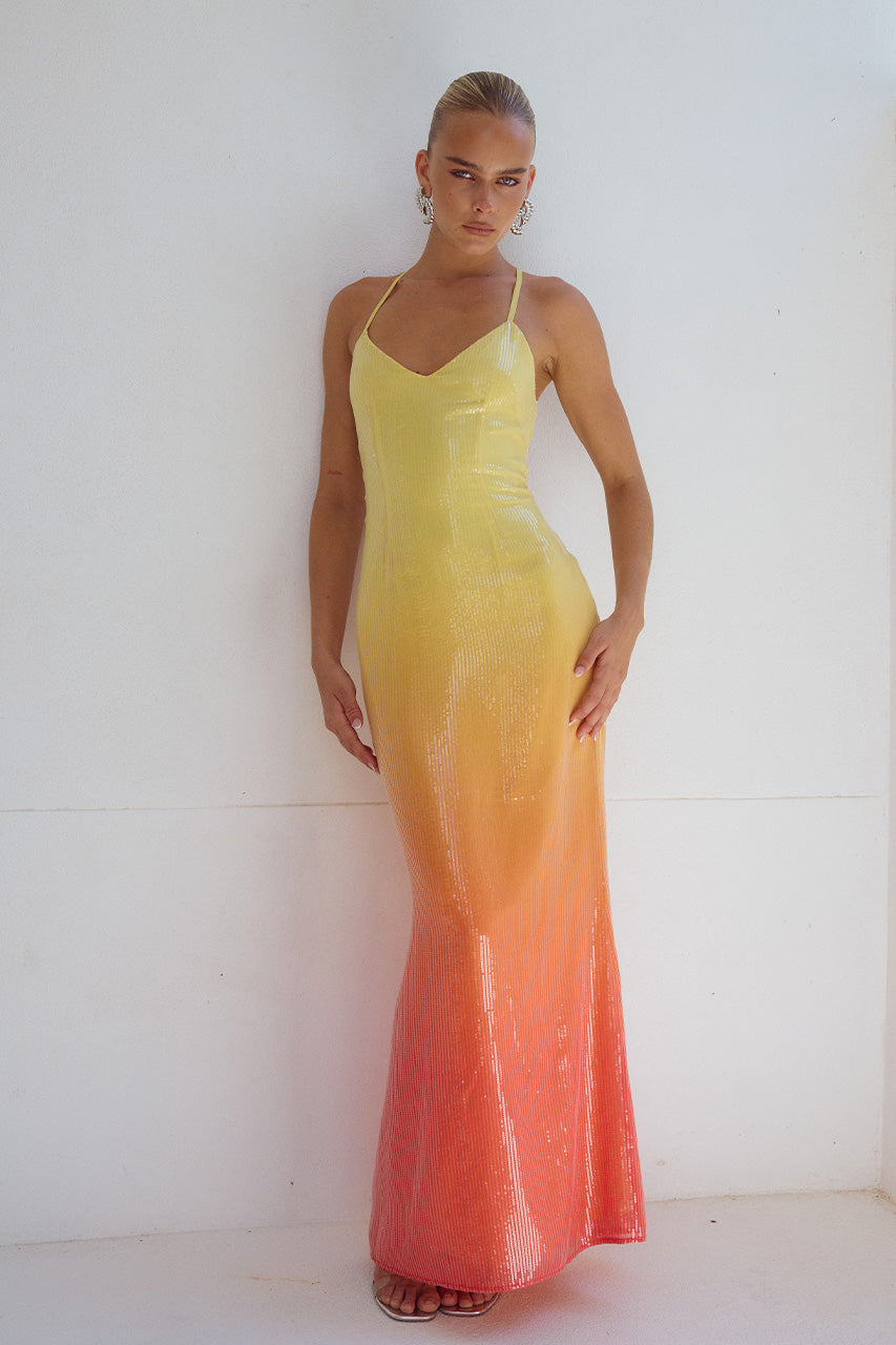 NIYAH MAXI DRESS - MIMOSA OMBRE