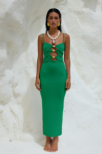 NORMANI MIDI DRESS - EMERALD