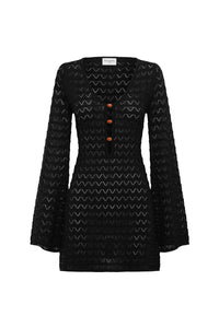 NYA LONG SLEEVE KNIT MINI DRESS - BLACK