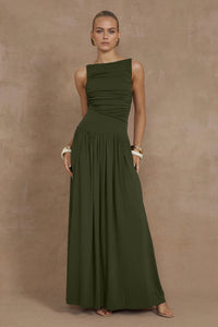 NALLA MAXI DRESS - OLIVE