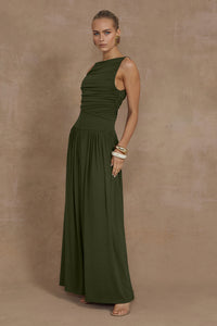 NALLA MAXI DRESS - OLIVE