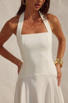 ODINA SQUARE NECK MAXI DRESS - IVORY