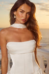 ORIANA STRAPLESS BUSTIER MINI DRESS - IVORY
