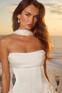 ORIANA STRAPLESS BUSTIER MINI DRESS - IVORY