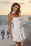 ORIANA STRAPLESS BUSTIER MINI DRESS - IVORY