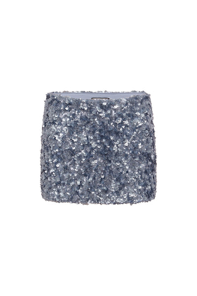 ORION SEQUIN MINI SKIRT - STEEL