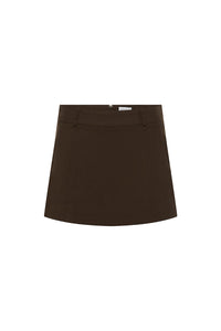 ORLA TAILORED MINI SKIRT - CHOCOLATE