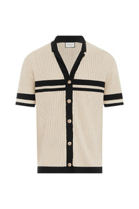 OWEN SHIRT - SAND/BLACK