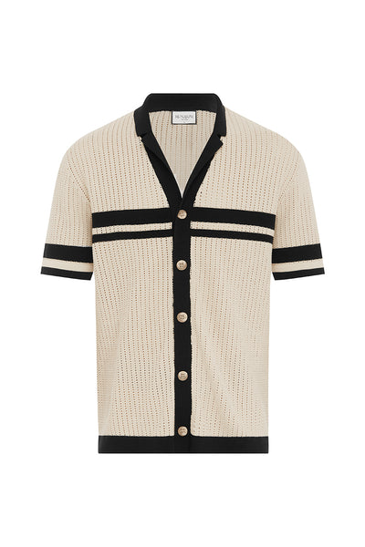 OWEN SHIRT - SAND/BLACK