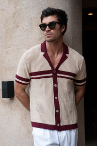 OWEN SHIRT - SAND/WINE